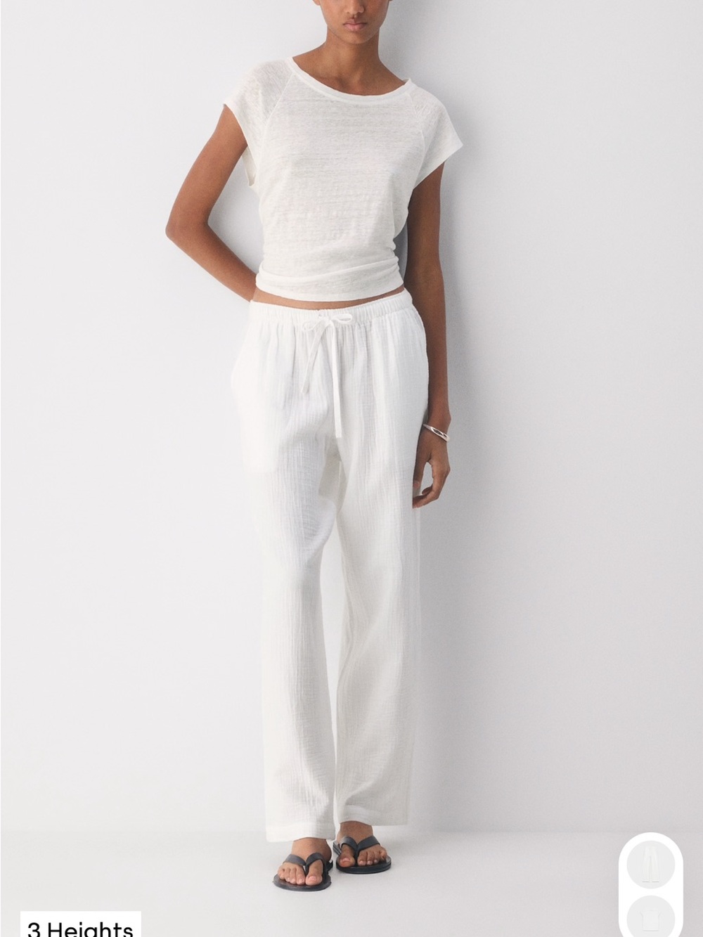 Aritzia White Wide-Leg Drawstring Pants